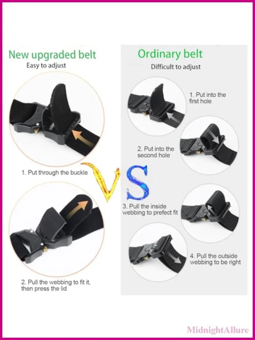Nylon Belt Military Hiking Rigger 1.5 inch Work Belt Quick Release Buckle